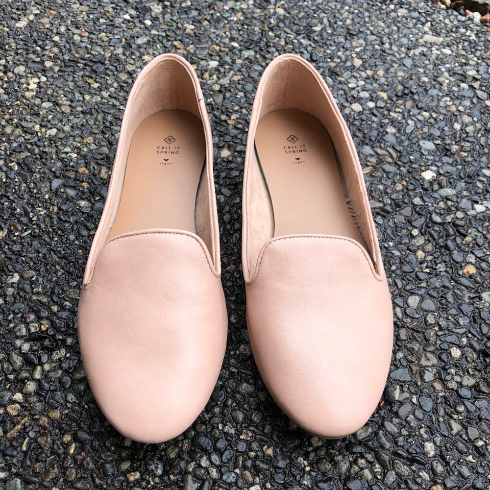 Call It Spring Vegan Leather Light Pink Loafers